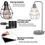 Industrial Table lamp,Black Vintage Edison Desk Light，Farmhouse Desk Lamps, Metal Shade Cage Desk Lamp for Nightstand, Bedside, Office,Bedroom,Living Room