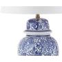 JONATHAN Y JYL3008A Ellis 29.5'' Ceramic LED Table Lamp Traditional for Bedroom, Living Room, Office, College Dorm, Coffee Table, Bookcase, Blue/White