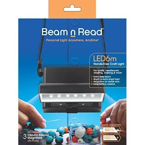 Beam n Read LED 6m Hands-Free Craft Light; Extra Wide & Extra Bright Light from 6 LEDs