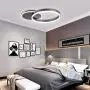 Modern Ceiling Lamp Dimmable LED Flush Mount Ceiling Light Brushed Aluminum 2 Rings Ceiling Light Fixture for Living Room Dining Room Kids Room (Coffee) Modern Ceiling Lamp Dimmable LED Flush Mount Ceiling Light Brushed Aluminum 2 Rings Ceiling Light Fixture for Living Room Dining Room Kids Room (Coffee)