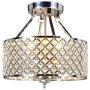 Top Lighting 4-Light Chrome Finish Round Metal Shade Crystal Chandelier Semi-Flush Mount Ceiling Fixture