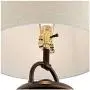 Fredrik Rustic Industrial Farmhouse Table Lamp with Nightlight Antique Edison Style LED Bronze Lantern Burlap Tapered Drum Shade for Living Room Bedroom Nightstand Office - Franklin Iron Works