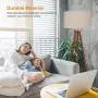 LEPOWER Wood Tripod Floor Lamp, Mid Century Standing Lamp, Flaxen Lamp Shade with E26 Lamp Base, Modern Design Floor Reading Lamp for Living Room Bedroom, Study Room and Office