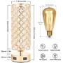 Touch Control USB Crystal Small Lamp, Dimmable Nightstand Lamp with Dual USB Port, 3-Way Gold Crystal Lamp with Bulb, Bedside Desk Light for Bedroom Living Room Entryway Home Office(Bulb Included)