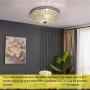 DLLT Modern Crystal Light Fixture Ceiling Flush Mount, 2-Light Small Chandelier for Bedroom, Entryway, Foyer, Hallway, Closet Room, Dining Room, Chrome Finish E12
