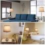 USB Table Lamp, Crystal Table Lamp Touch Control 3 Way Dimmable Nightstand Lamp with 2 USB Charging Ports, Modern Bedside Lamp with Gray Fabric Shade for Bedroom lamps, Living Room, Study Room, Office