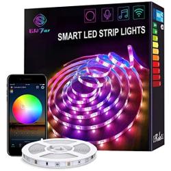 Smart WiFi LED Strip Lights Works with Alexa 16.4ft Color Changing Sync to Music Mood Lighting Tape Lights, 16 Million RGB SMD 5050 Flexible Rope Light for Bedroom, Kitchen, TV, Party for iOS&Android