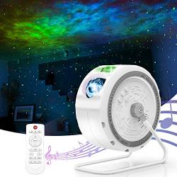 Star Projector, MEETPEAK Laser Galaxy Projector with 7 Colors LED Nebula for Kids Bedroom Night Light Projector Built-in Music Speaker & Timing, Remote Control Mood Light Ambiance Party Bar Decor