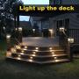 Solar Deck Lights Outdoor, 16 Pack Solar Step Lights LED Waterproof Solar Fence Lights for Deck, Patio, Stair, Yard, Path and Driveway (Warm White)