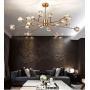 18 Light Crystal Sputnik Chandelier Modern Pendant Lighting Fixture Flush Mount G9 LED Ceiling Light Lamp for Living Room Bedroom Dining Room Bar Gold