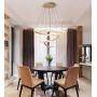 LED Chandelier - Modern LED Chandeliers Dining Table 85W 7500lm LED Dimmable Remote Control 3 Ring 30x45x60CM Hanging Lamp Living Room Ceiling Light Bedroom Height Adjustable (Gold)