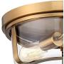 Angeline Mid Century Modern Ceiling Light Flush Mount Fixture Warm Brass 13'' Wide 2-Light Clear Glass for Bedroom Kitchen Living Room Hallway Bathroom - Possini Euro Design