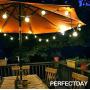 PERFECTDAY Solar String Lights, Shatterproof LED Solar String Light Outdoor G40 Umbrella Lights with 25 Bulbs - 27 Ft Patio Waterproof Lights
