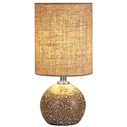 Bedside Table Lamp Desk Lamp - 12.5'' H Mini Nightstand Lamp Mosaic Bedroom Night Lamp Small End & Side Table Lamp Bed Lighting with Drum Shade for Living Room Reading Kids Nursery