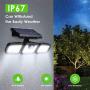 Ankishi Solar Motion Sensor Lights Outdoor, 74 LED 3 Adjustable Heads Solar Lights Outdoor, 1600LM Super Bright Solar Security Lights, IP67 Waterproof Solar Outdoor Lights For Porch Garden Yard Garage