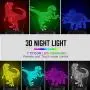 Dinosaur Toys Night Light - 3D Night Lamp with Three Patterns & Remote Control & Smart Touch+16 Colors Changing Dimmable, Brithday Gifts for 2 3 4 5 6 7 8 Year Old Boys Girls Dinosaur Fans