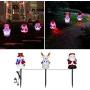 Christmas Pathway Lights Outdoor Decorations - 3 Pack Waterproof Landscape LED Lights with Santa/Snowman/Deer for Garden Patio Yard Lawn Pathway Christmas Decorations