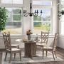 Riomasee Rustic Farmhouse Chandelier 6-Lights Black Chandelier Metal Candle Chandelier Light Fixture for Dining,Living Room,Foyer,Bedroom,Kitchen Island 30.34 Inches