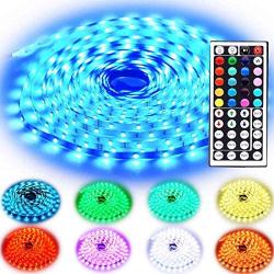 LED Strip Lights 32.8ft Waterproof with IR Remote RGB Color Changing LED Rope Light Strip for Bedroom Home Party Decoration