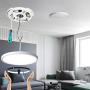 TALOYA LED Flush Mount Ceiling Light with Back Atmosphere Light (Ice Blue), 24W Round 12 Inch Low Profile Surface Mount Light Fixture for Bedroom Living Dining Room, Easy Installation