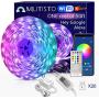 Militisto LED Light Strips 50ft (1-Pack) - Alexa Smart LED Strip Lights Compatible with Echo,Google Home - Music LED Lights for Bedroom,Aesthetic Room Decor,Smart Home, Home Decorations, Dorm Decor