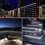 Solar Strip Lights with Remote, 16.4Ft 150 LEDs Outdoor Rope Light Upgraded Solar Panel with Timer, Auto ON/Off, PVC Tube Cover, Dimmable and Cuttable for Garden Patio Pool Christmas (Cool White)