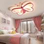 LAKIQ Lovely Butterfly Dimmable LED Flush Mount Ceiling Light for Kids Room Modern Remote Control LED Ceiling Lamp Close to Ceiling Light Fixture for Bedroom Living Room(Pink,Stepless Dimming)