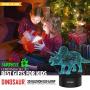 Dinosaur Toys Night Light - 3D Night Lamp with Three Patterns & Remote Control & Smart Touch+16 Colors Changing Dimmable, Brithday Gifts for 2 3 4 5 6 7 8 Year Old Boys Girls Dinosaur Fans