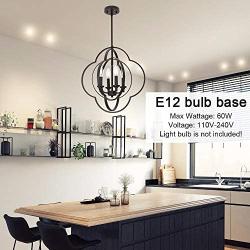 VINLUZ Modern Globe Chandeliers Farmhouse 4-Light Oil Rubbed Bronze Metal Kitchen Island Pendant Lighting, Industrial Ceiling Hanging Lamp for Dining Room Bedroom Hallway