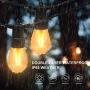 iMartine Decorative String Light Outdoor Waterproof LED with Flickering Flame Lights, 48FT Orange Patio Lights with 15 Shatterproof Bulbs, Decor for Backyard Cafe Bistro Wedding Party Garden Festival
