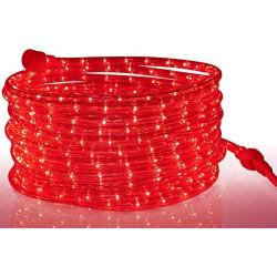 Tupkee LED Rope Light Red - 24 Feet (7.3 m), for Indoor and Outdoor use - 10MM Diameter - 144 LED Long Life Bulbs Rope Tube Lights