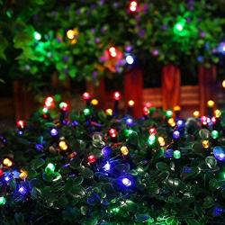 woohaha Solar Fairy String Lights Outdoor Waterproof, 2 Pack 33ft 100LED Solar Powered String Lights for Christmas Patio Home, Wedding, Party (100LED 2pcs, Multicolor)
