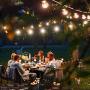 SHISOP Waterproof Solar String Lights 27FT 1w LED Outdoor Cafe String Light Shatterproof Patio Lights 12 Bulbs for Bistro Garden Backyard Party Commercial Decor, Warm White