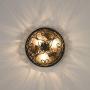 Casa Seville Rustic Outdoor Ceiling Light Fixture Dark Walnut Iron Scroll 12'' Champagne Water Glass Damp Rated for Exterior House Porch Patio Deck - John Timberland