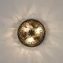 Casa Seville Rustic Outdoor Ceiling Light Fixture Dark Walnut Iron Scroll 12'' Champagne Water Glass Damp Rated for Exterior House Porch Patio Deck - John Timberland