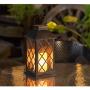 Homeimpro Solar Lantern Hanging Garden Outdoor Lights Flickering Flameless Candle Waterproof LED Lamp for Table Patio Lawn (Bronze)