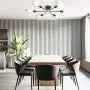 Lampundit 6-Light Flush Mount Industrial Ceiling Light, Matte Black Finish, Modern Ceiling Lamp for Dining Room, Bedroom, Cafe, Bar, Corridor, Hallway, Entryway, Passway