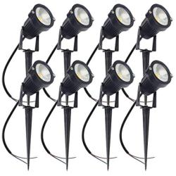 ALEDECO Outdoor Low Voltage Led Landscape Lights 12V 5W Waterproof Garden Pathway Tree Spotlight (Classic-8pack)