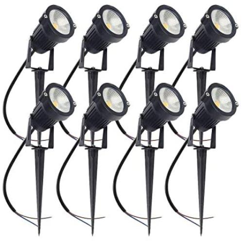 ALEDECO Outdoor Low Voltage Led Landscape Lights 12V 5W Waterproof Garden Pathway Tree Spotlight (Classic-8pack)