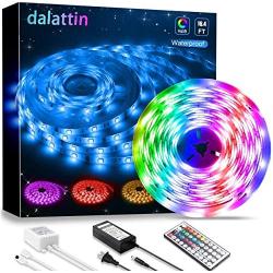 Led Lights,dalattin Led Strip Lights 16.4ft Waterproof Color Changing Multicolor Led Rope Lights with 44 Keys Remote Controller,1 Roll of 16.4ft