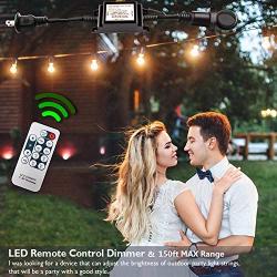 Outdoor Dimmer, Wireless RF Smart Plug-in Outdoor Dimmer Switch, Remote Control Dimming Controller - 200W Max Power/150FT Max Range/IP68 Waterproof/Stepless Dimming for Dimmable LED String Lights