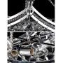 Healer Crystal Chandelier Lighting Ceiling Lamp with 6 E12 Base Semi Flush Mount, Modern Hanging Light with Chain Silver Finish Fix for Living / Dining Room Bedroom(Dia 24.8 x H 14.2 inch)