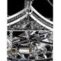 Healer Crystal Chandelier Lighting Ceiling Lamp with 6 E12 Base Semi Flush Mount, Modern Hanging Light with Chain Silver Finish Fix for Living / Dining Room Bedroom(Dia 24.8 x H 14.2 inch)