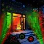 Xmas Red & Green Projector Outdoor Light for House, Holiday, Christmas, Party, Halloween Decoration, Gift, IP44 Waterproof, Wireless Remote Control (12 Illusions)