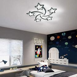 Qcyuui Creative LED Ceiling Light, Flush Mount Lighting Fixtures with Star Shape, 60W Modern Ceiling Lamp Non Dimmable for Living Room Bedroom Kids Room, White/6000K