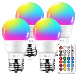 Color Changing Light Bulb RGB LED Light Bulbs, Dimmable 5W, 40W Equivalent,500LM, E26 Screw Base bulbs, Decorative Flood Lights, Mood Light -Timing,12 Colors,2700K,Great for Home, Stage, Party(4 pack)