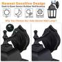 Dusk to Dawn Sensor Outdoor Wall Lanterns, Exterior Wall Lights Fixture with E26 Base LED Bulb, Wall Mount Sconce Anti-Rust Waterproof Matte Black Wall Lamp with Clear Glass Shade for Garage Doorway