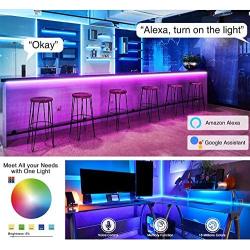 Smart LED Strip Lights 33.5 ft WiFi Smart Phone APP Controlled, 300LEDs Waterproof IP66 & Music SYNC LED Lights Strip, Working with Alexa & Google Assistant for Christmas Room,TV,Kitchen,Party