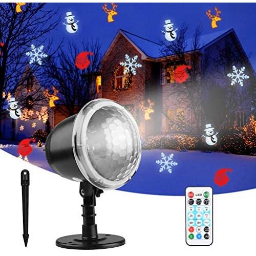 Christmas Lights Projector,OUTUL Indoor Outdoor Waterproof LED Snowfall Projector Lamp Dynamic Snow Effect Spotlight for Garden Ballroom,Party,Christmas,Holiday Landscape Decorative(Waterproof Remote)