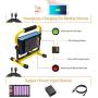 Rechargeable LED Work Light, Tresda 100W COB Portable Floodlight 3000 Lumens IP65 Waterproof Spotlight with Stand for Camping Garage Workshop Site Repairing Job Site Light (with 6 Batteries&Chargers)